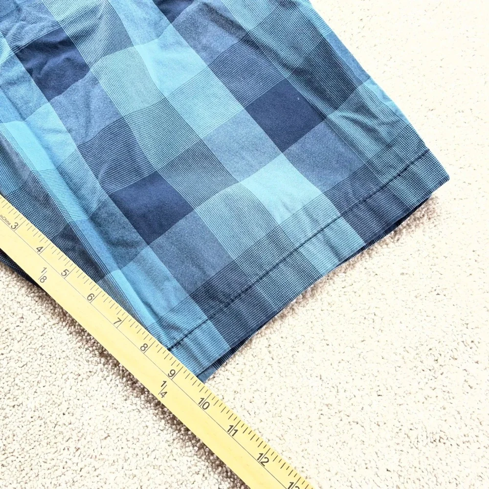 Original Penguin Shorts Mens‎ 36 Blue Buffalo Plaid Check Cotton Blend (Fits 38)
